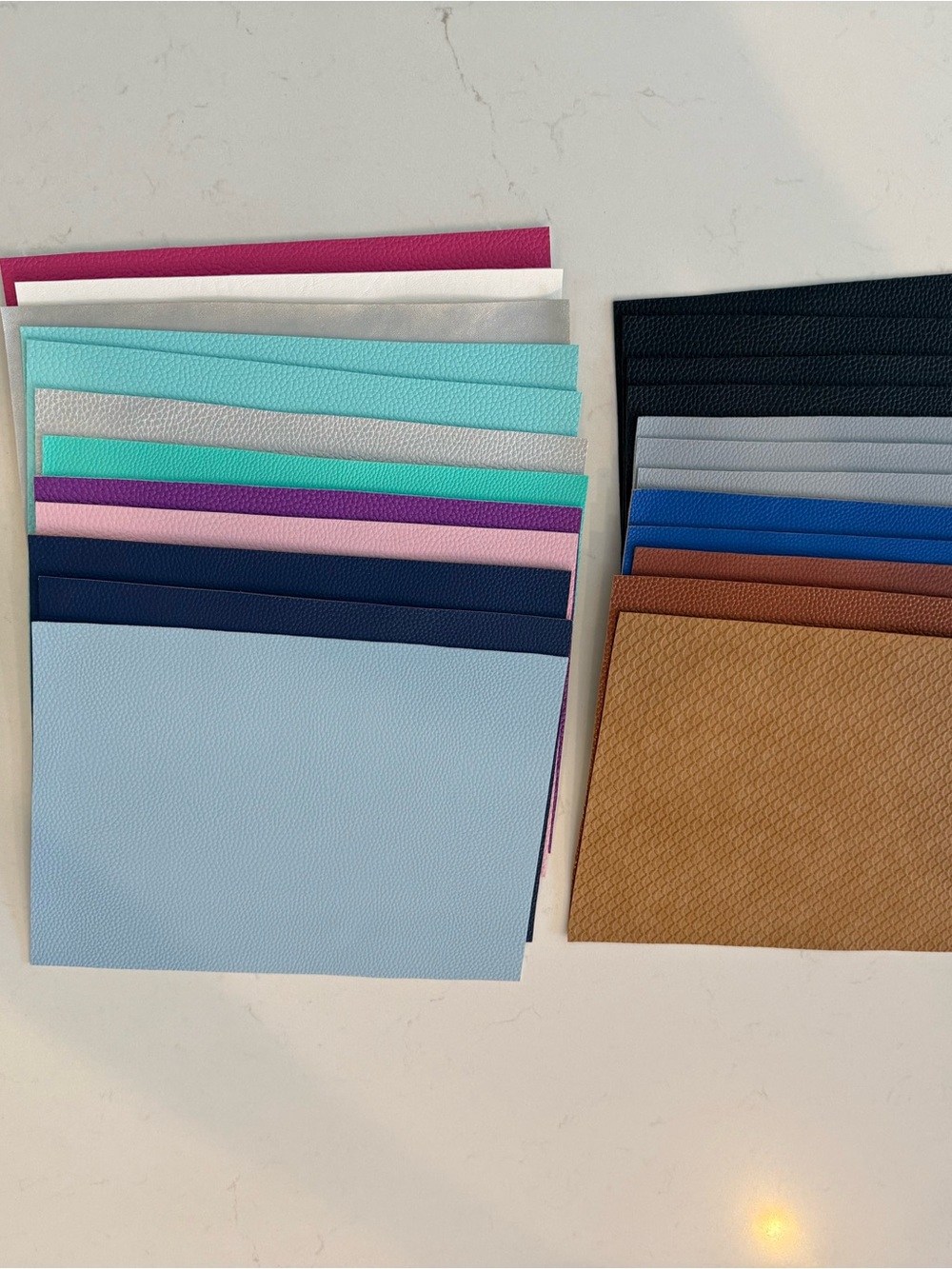 Assorted Faux Leather Swatch Pack in Pastel & Neutral Colors